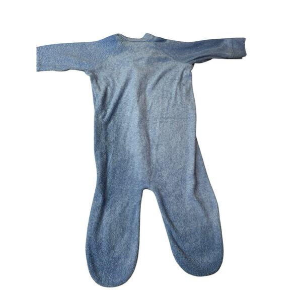 Vintage 0-3 Months Newborn Unisex Small Steps Baby Sleeper Terry Cloth Blue - Picture 2 of 8